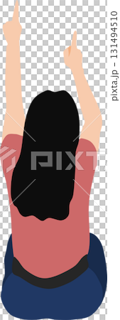Illustration of a woman squatting Illustration of a woman squatting 131494510