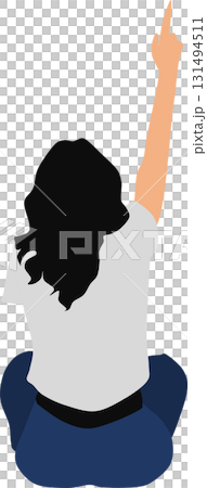 Illustration of a woman squatting 131494511