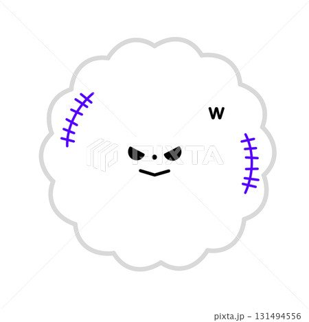 かわいい白血球キャラクターイラスト(邪悪な顔) かわいい白血球キャラクターイラスト(邪悪な顔) 131494556