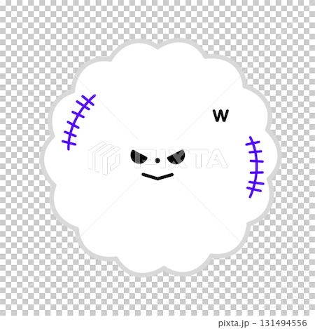 かわいい白血球キャラクターイラスト(邪悪な顔) かわいい白血球キャラクターイラスト(邪悪な顔) 131494556