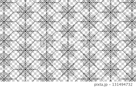 A grid pattern of twisted octagonal spider webs. 131494732