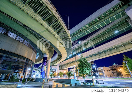 名古屋市、黒川インターチェンジの夜景 名古屋市、黒川インターチェンジの夜景 131494870
