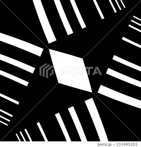 Abstract pattern with decorative geometric  elements. Black and white ornament. Modern stylish texture repeating. Great for tapestry, carpet, bedspread, fabric, ceramic tile, pillow 131495101
