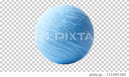 透明背景（png）に天王星のような水色の惑星の3Dイラスト 131495160