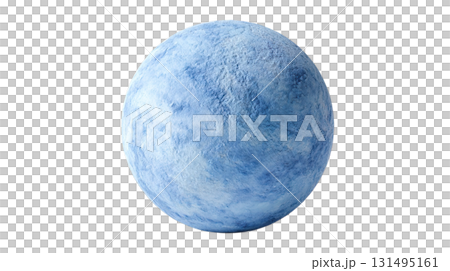 透明背景（png）に天王星のような水色の惑星の3Dイラスト 131495161