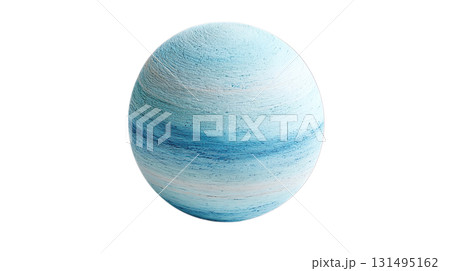 透明背景（png）に天王星のような水色の惑星の3Dイラスト 131495162