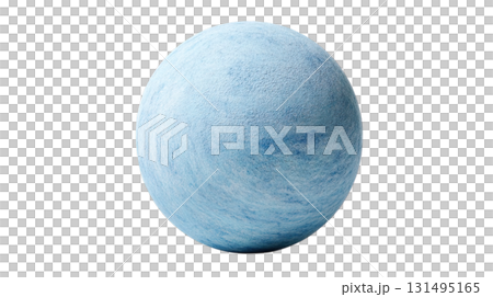 透明背景（png）に天王星のような水色の惑星の3Dイラスト 131495165