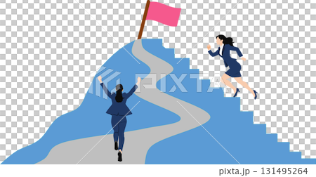 Illustration of a roadmap to achieving your goals 131495264