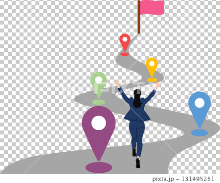 實現目標的路線圖插圖 實現目標的路線圖插圖 131495281