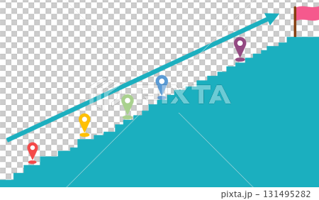 實現目標的路線圖插圖 131495282