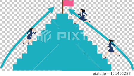 Illustration of a roadmap to achieving your goals 131495287