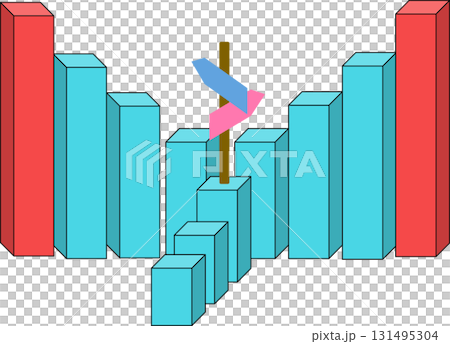目標達成へのロードマップのイラスト 131495304