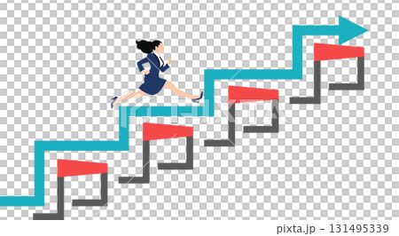 Illustration of a roadmap to achieving your goals 131495339