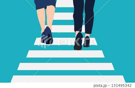 目標達成へのロードマップのイラスト 目標達成へのロードマップのイラスト 131495342