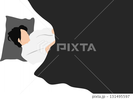 昼寝をする女性のイラスト	 131495597