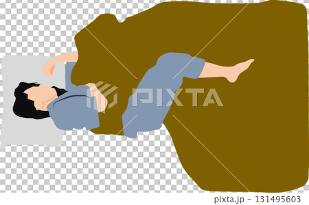 昼寝をする女性のイラスト	 131495603