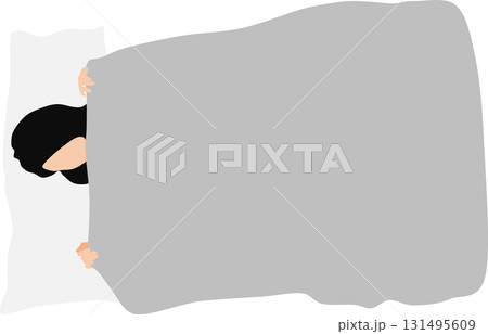 昼寝をする女性のイラスト	 131495609