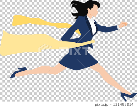 一位女士率先衝過終點線的插圖 一位女士率先衝過終點線的插圖 131495814