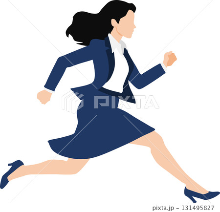 1位でゴールテープを切った女性のイラスト 1位でゴールテープを切った女性のイラスト 131495827