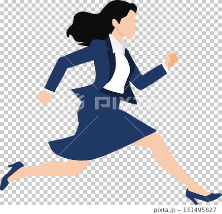 1位でゴールテープを切った女性のイラスト 1位でゴールテープを切った女性のイラスト 131495827