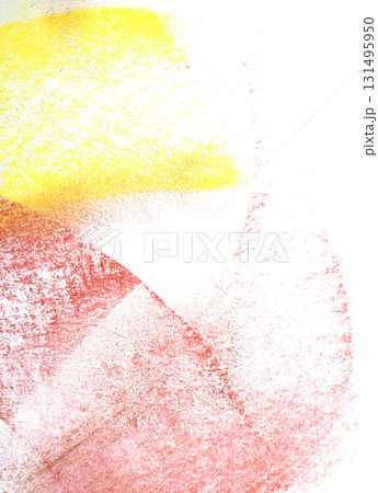 Abstract Swirls and lines made with soft pastel crayon on white background rainbow colour creative brush stroke 131495950