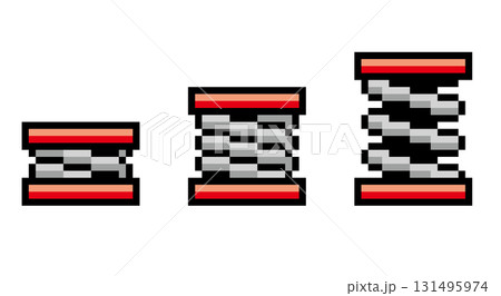 ゲーム風ドット絵　バネのトランポリン 131495974