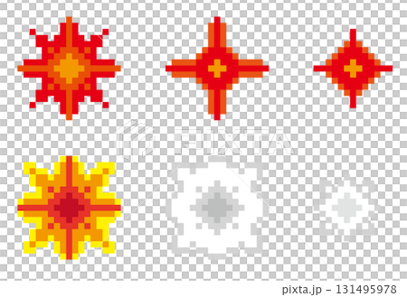 ゲーム風ドット絵　爆発エフェクト 131495978