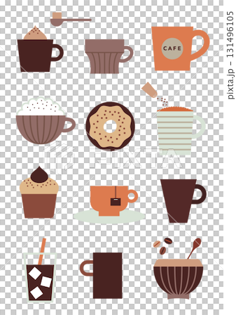 Stylish cafe icon set 131496105