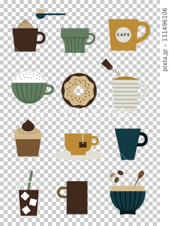 Cafe illustration icon set Cafe illustration icon set 131496106