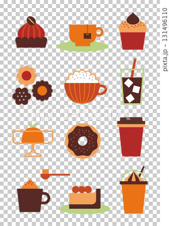 Cafe cute icon set 131496110