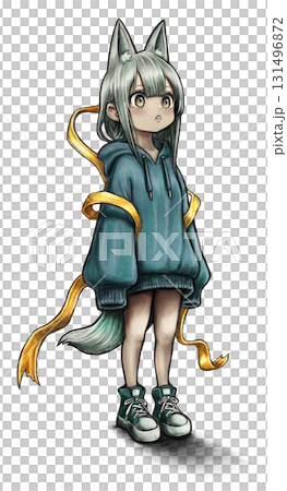 獣耳 立ち絵 イラスト 素材 獣耳 立ち絵 イラスト 素材 131496872