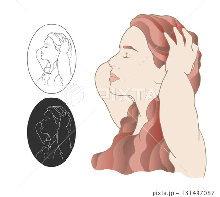 美しい長い髪をした女性 美しい長い髪をした女性 131497087