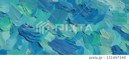 青と緑の抽象アートテクスチャ背景|アクリル絵具で描く爽やかで涼感あるパターン素材 青と緑の抽象アートテクスチャ背景|アクリル絵具で描く爽やかで涼感あるパターン素材 131497340