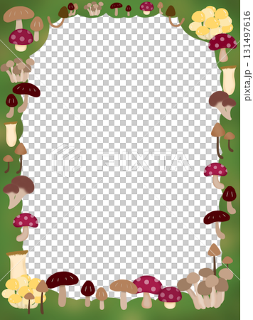 Cute mushroom frame material Cute mushroom frame material 131497616