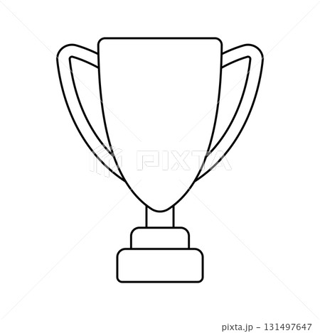Gold cup on stand. Game award for the winners. Illustration of prize for sports competitions. Gold cup on stand. Game award for the winners. Illustration of prize for sports competitions. 131497647