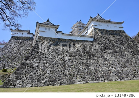 姫路城の太鼓櫓と帯の櫓（腹切丸） 131497886