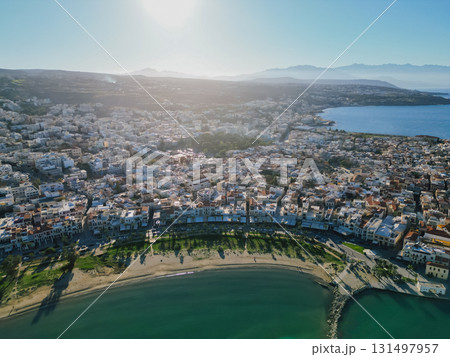 Rethymno, the most charming and beautiful town on Crete island with panoramic view of the sea. Rethymno, the most charming and beautiful town on Crete island with panoramic view of the sea. 131497957