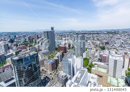 宮城県仙台市 高所から望む仙台市の街並み(JR仙台駅周辺) 宮城県仙台市 高所から望む仙台市の街並み(JR仙台駅周辺) 131498045