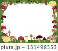 可愛いきのこのフレーム横素材 可愛いきのこのフレーム横素材 131498353