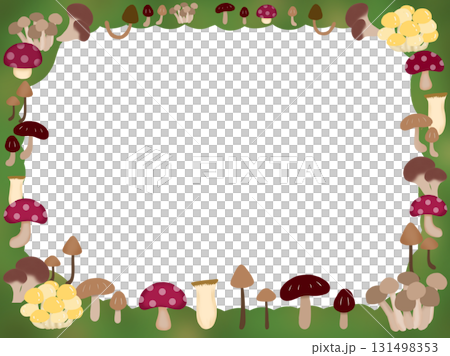 Cute mushroom frame horizontal material 131498353