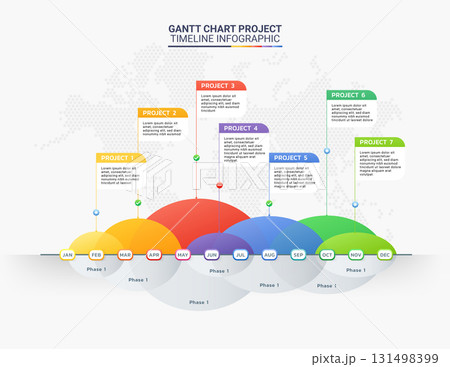 Gantt Chart Project Timeline Infographic Template for Business Planning Gantt Chart Project Timeline Infographic Template for Business Planning 131498399
