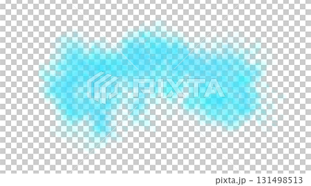 Bright light blue smoke cloud with airy texture isolated on transparent background resembling wave shape for abstract dreamy effect Bright light blue smoke cloud with airy texture isolated on transparent background resembling wave shape for abstract dreamy effect 131498513