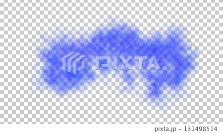 Bright blue smoke cloud with airy texture isolated on transparent background resembling wave shape for abstract dreamy effect Bright blue smoke cloud with airy texture isolated on transparent background resembling wave shape for abstract dreamy effect 131498514