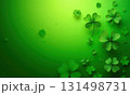 Green background with green clover. Сoncept Irish St. Patrick Day 131498731