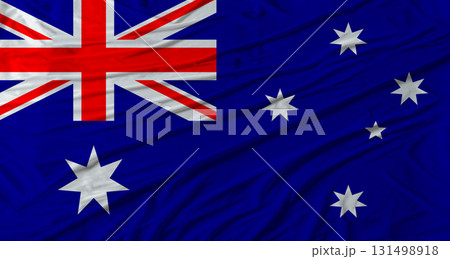 Australian flag waving. Flag of Australia with cloth texture 131498918