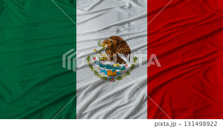 Mexican flag waving. Flag of Mexico with cloth texture 131498922