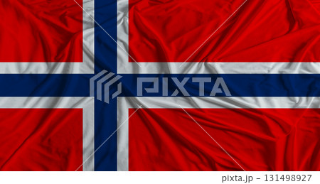 Norwegian flag with fabric texture background. National flag of Norway Norwegian flag with fabric texture background. National flag of Norway 131498927