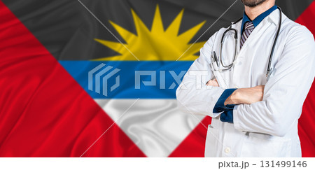 Antigua and Barbuda national health system. Antigua and Barbuda health and medical insurance concept Antigua and Barbuda national health system. Antigua and Barbuda health and medical insurance concept 131499146