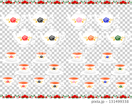 トランプ柄ティーポット＆ティーカップセット 131499338