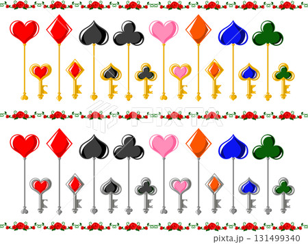 トランプのステッキと鍵セット 131499340